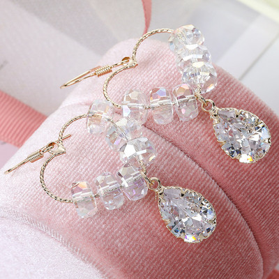 Női fülbevaló - csüngő szívecskével