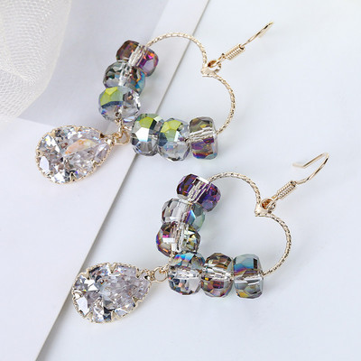 Női fülbevaló - csüngő szívecskével