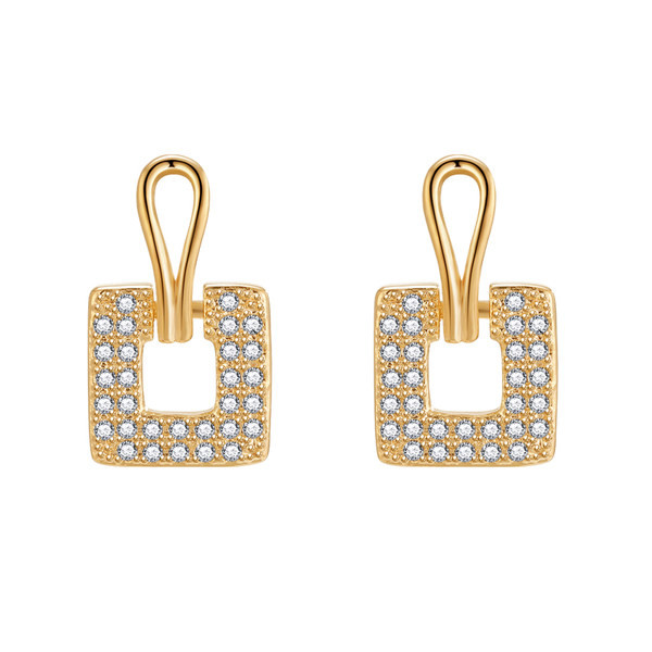 Négyzet alakú női arany fülbevaló