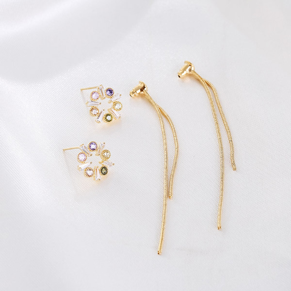 Női fülbevaló - virág kövekkel