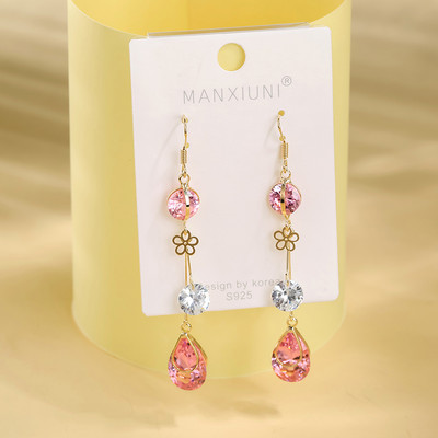 Γυναικεία σκουλαρίκια με πολύχρωμα διακοσμητικά κρύσταλλα