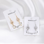 Elegáns női fülbevaló ezüst és arany színben