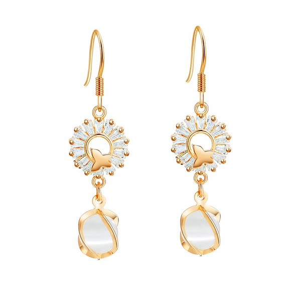 Elegáns női fülbevaló ezüst és arany színben