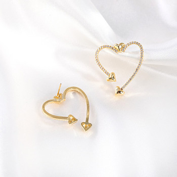 Κομψά γυναικεία σκουλαρίκια σε χρυσό χρώμα τύπου καρδιάς